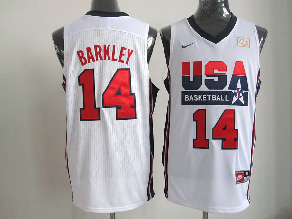  USA 1992 Olympic Dream Team One 14 Charles Barkley Retro Basketball Jersey